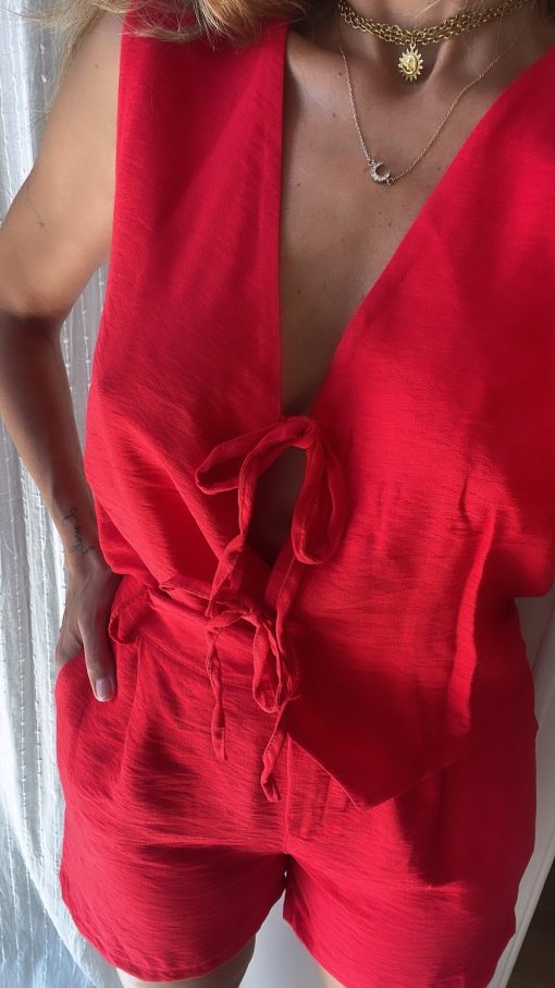 Pantalón corto rojo