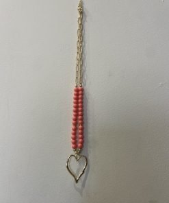 Collar silueta corazón Coral