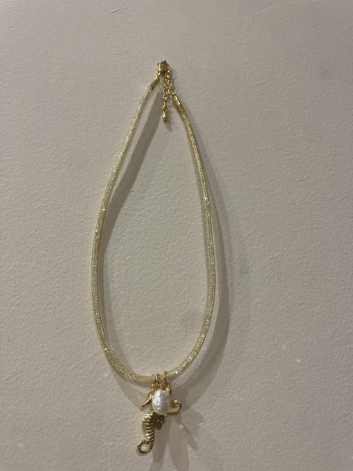 Collar caballito corazón Perla