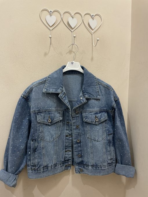 Chaqueta denim brillo