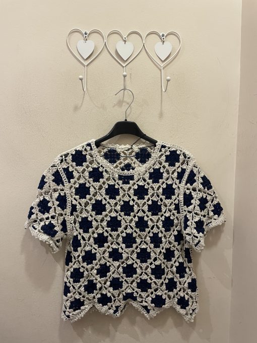 Jersey guipur flor azul