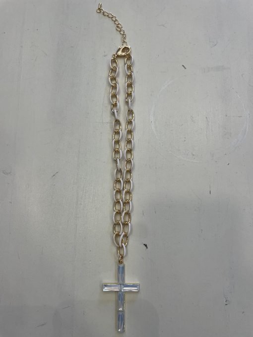 Collar combinado blanco cruz