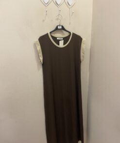 Vestido manga corta dorado