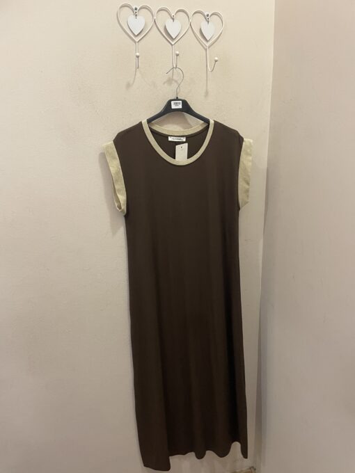 Vestido manga corta dorado
