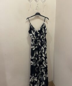 Maxi Vestido negro bordado