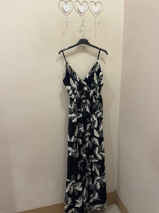 Maxi Vestido negro bordado
