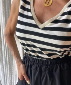 Camiseta tirante navy lurex
