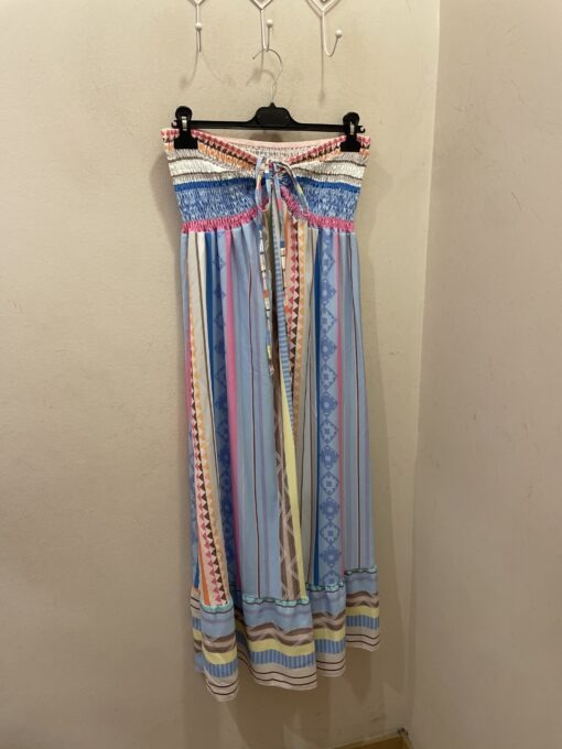 Vestido Rita celeste y amarillo
