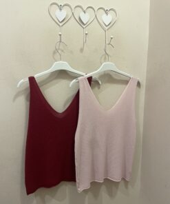 Top punto doble escote
