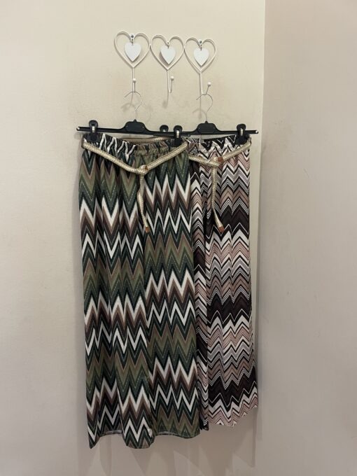 Pantalón zig zag cinturón