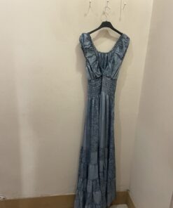 Vestido seda azul