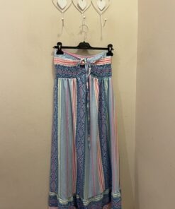Vestido Rita celeste y amarillo