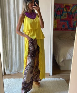 Pantalón raso malvas