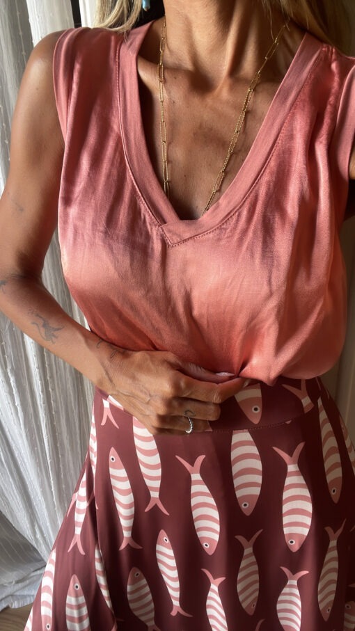 Camiseta raso rosa