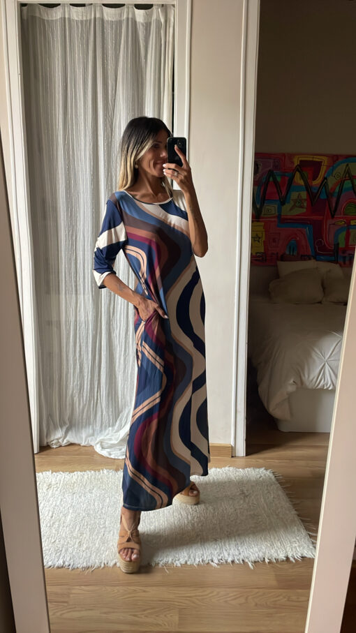 Vestido licra fría manga 3/4