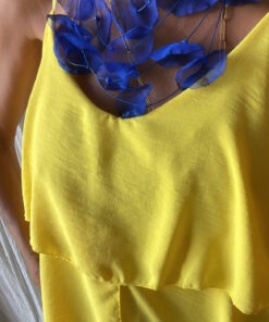 Collar flor azul
