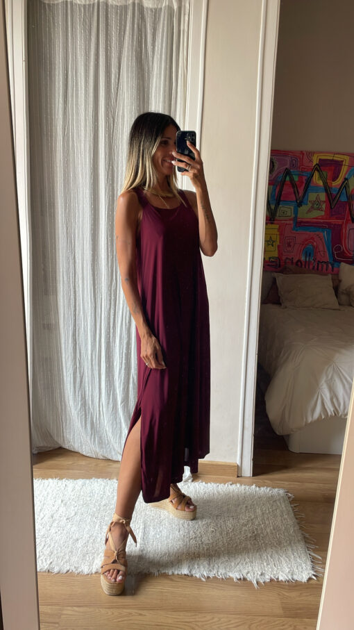 Vestido licra fría chocolate - Imagen 2
