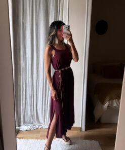 Vestido licra fría cereza