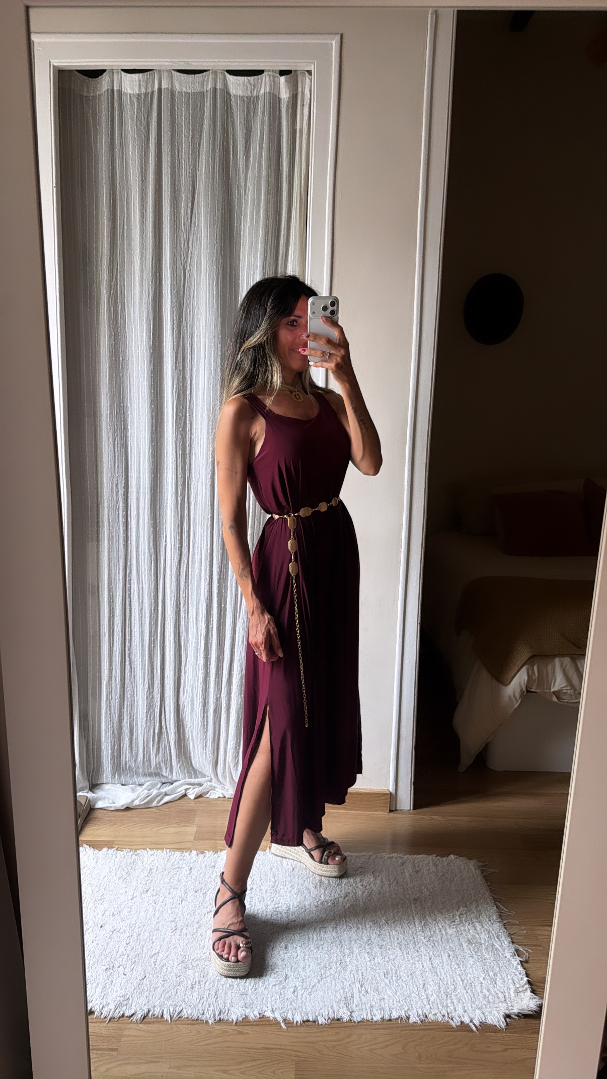 Vestido licra fría cereza
