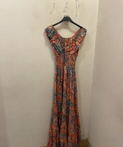 Vestido seda tonos naranja