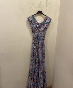 Vestido seda celeste