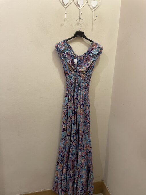 Vestido seda celeste