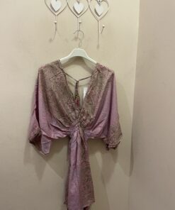 Vestido seda corto rosa