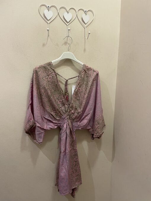 Vestido seda corto rosa