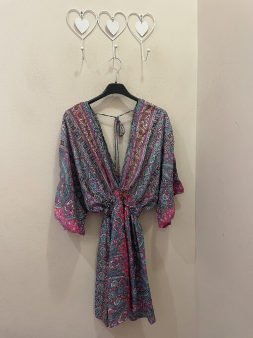 Vestido seda malvas