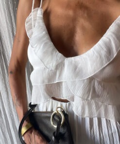 Top volante blanco