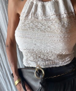 Top blonda beige