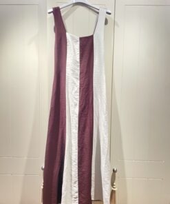 Vestido chocolate y beige