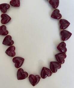 Collar granate corazón