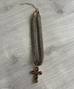 Collar malla cruz