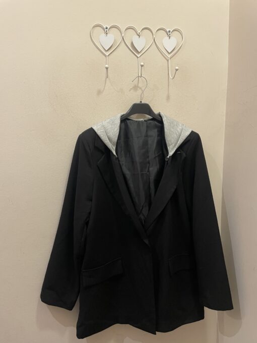Blazer capucha negra