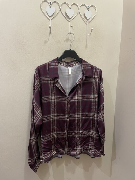 Camisa cuadros granate