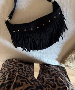 Bolso piel flecos
