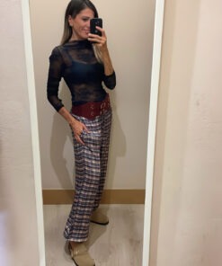 Pantalón bombacho raso cuadros