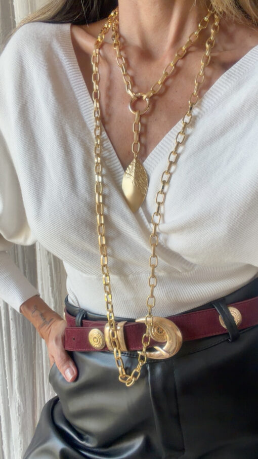 Maxi collar dorado y mate
