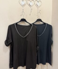 Camiseta pico lurex