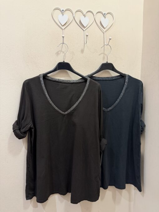 Camiseta pico lurex