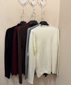 Jersey básico onda cuello puño