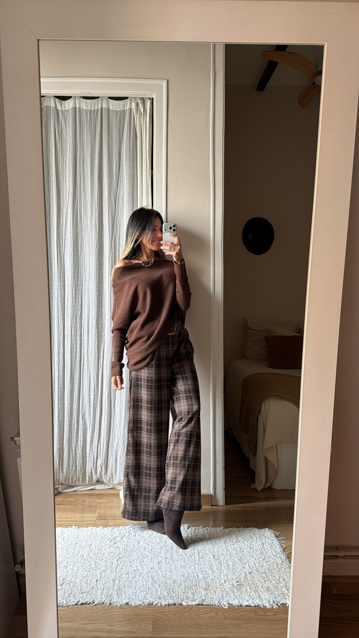 Pantalón cuadros marrones