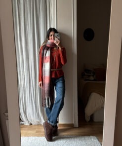 Macu bufanda teja y chocolate