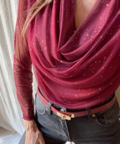 Camiseta cuello drapeado