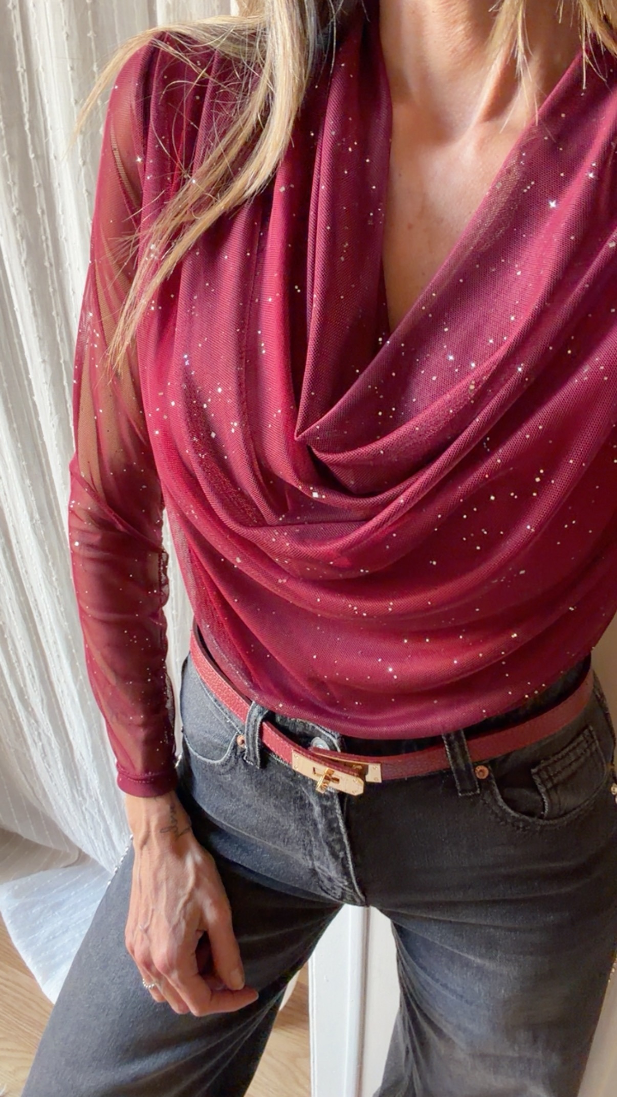 Camiseta cuello drapeado