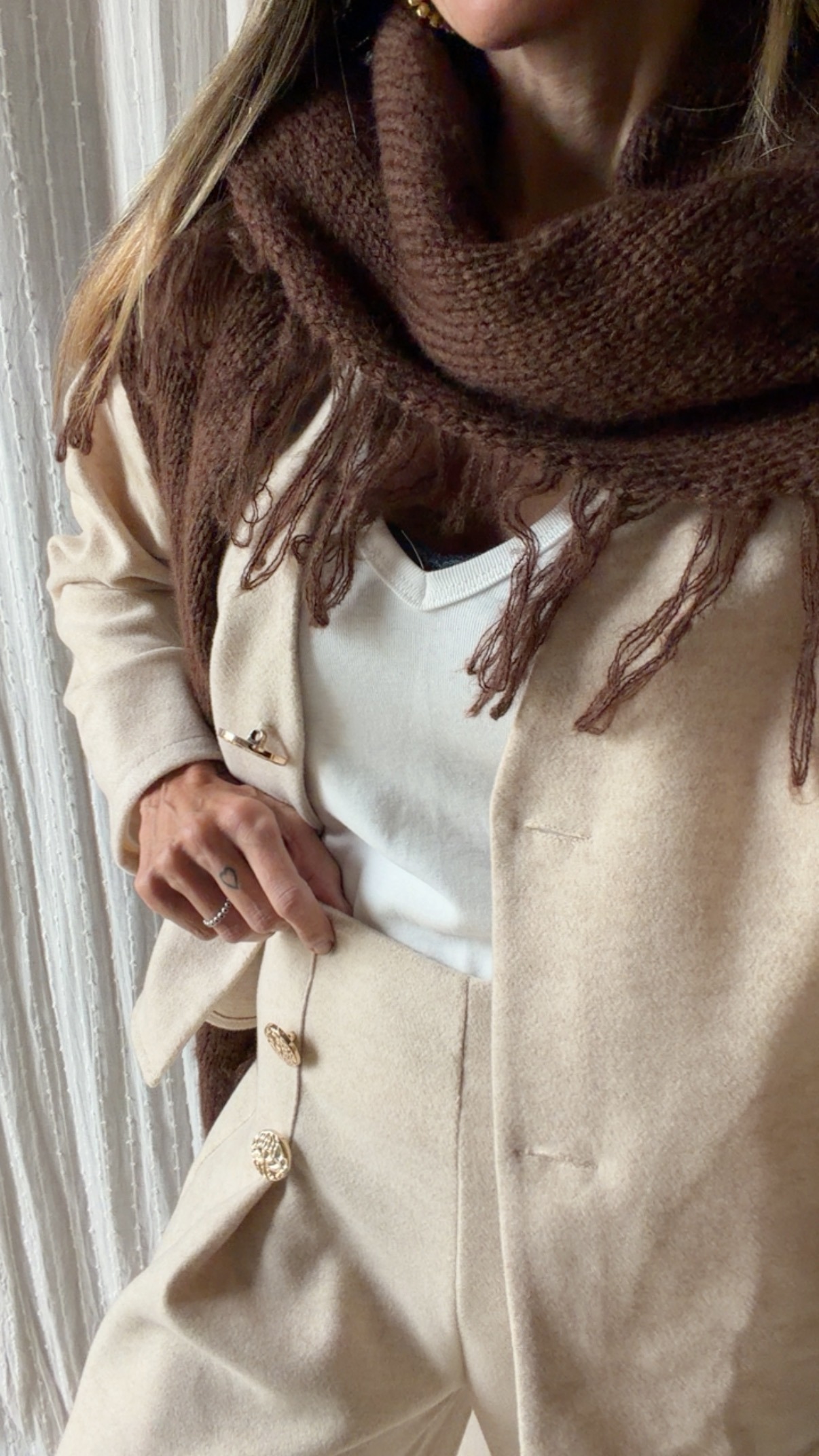 Bufanda pico y flecos - Imagen 3