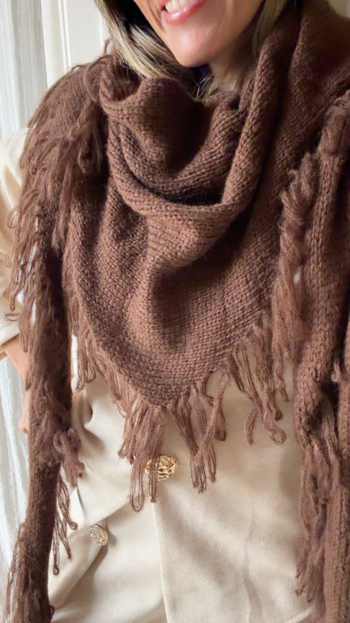 Bufanda pico y flecos - Imagen 4