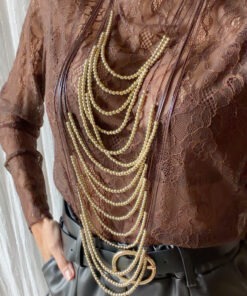 Multo collar chocolate y dorado