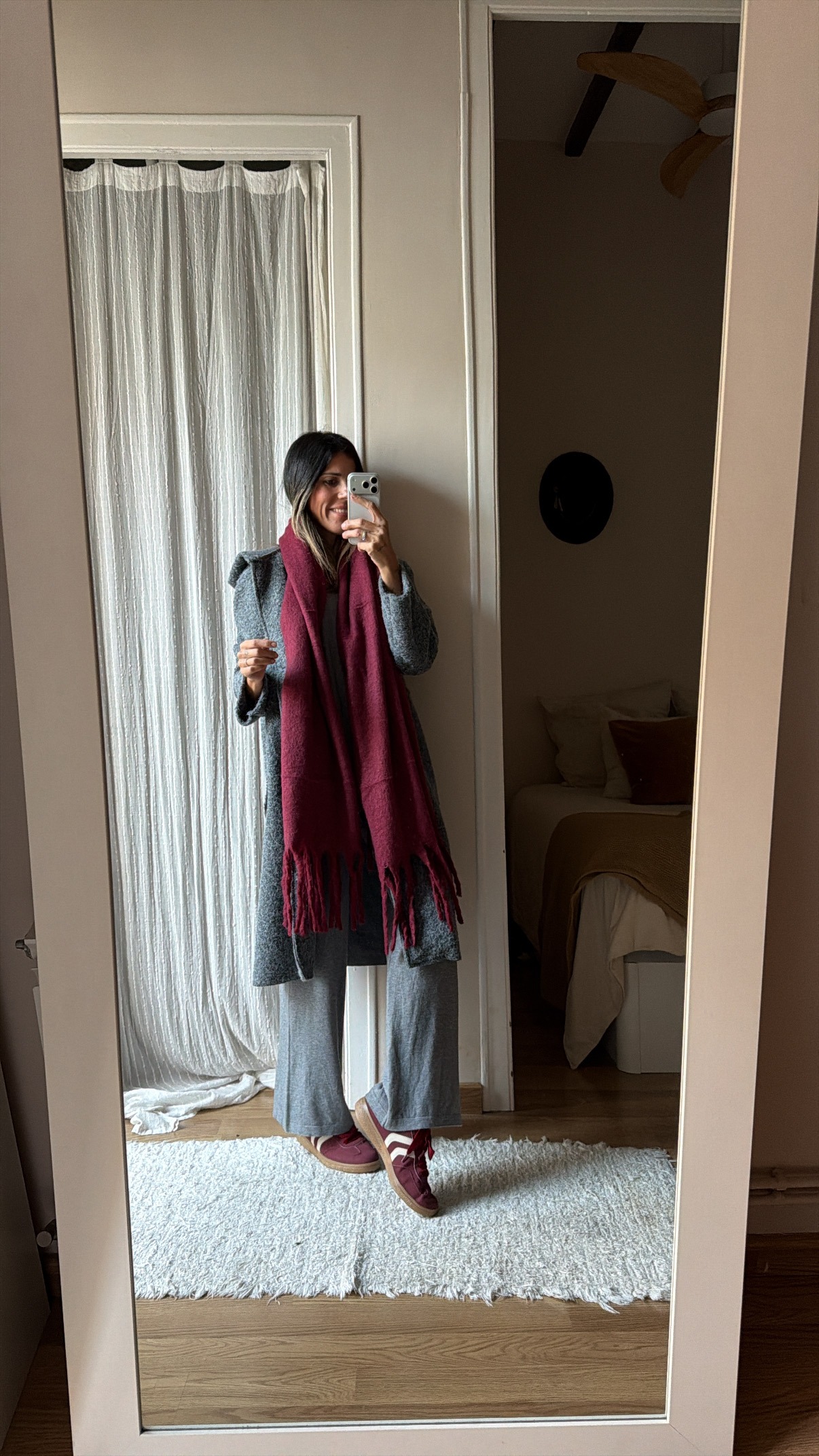 Maxi bufanda granate